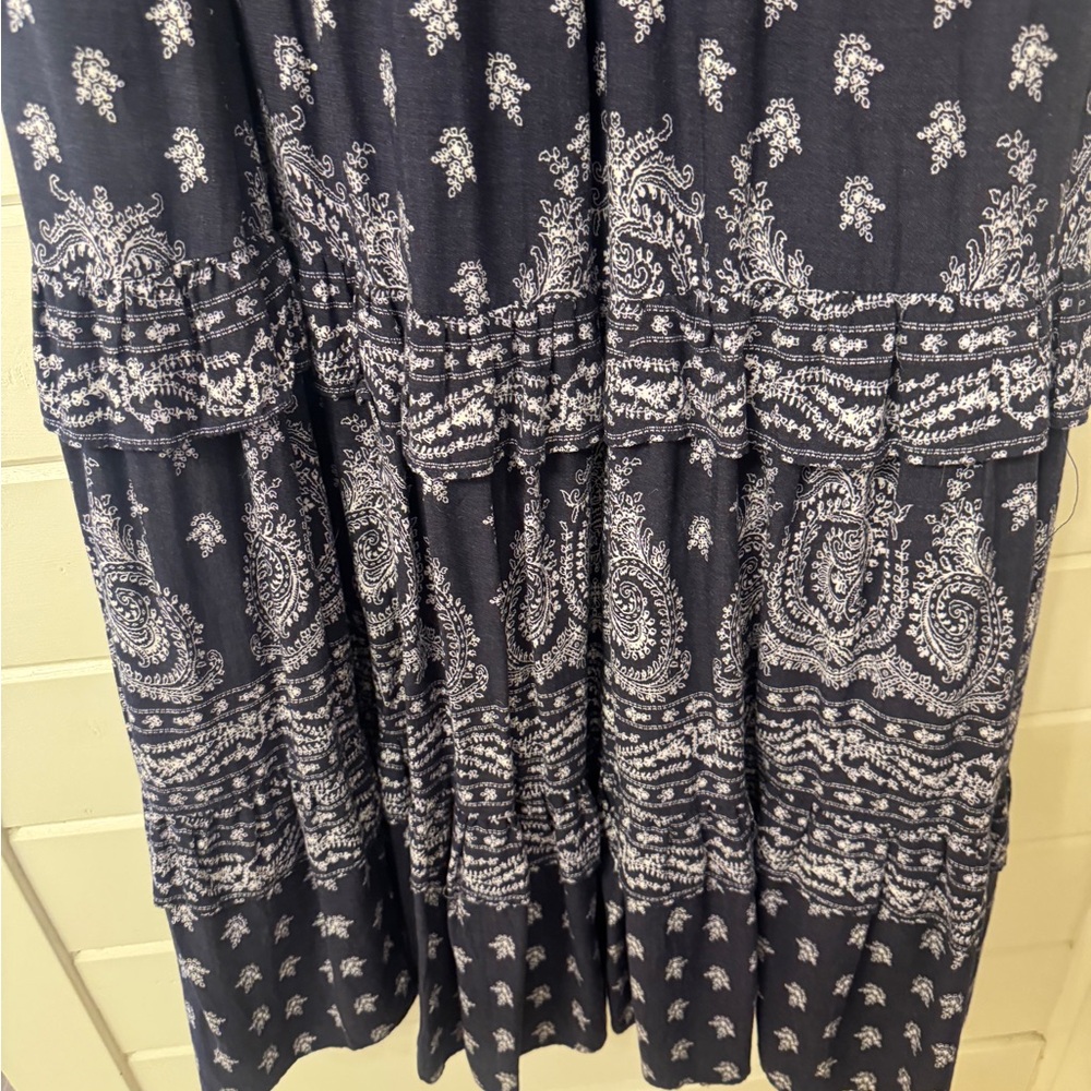 Bohme Navy and White Maxi Skirt size small - Picture 4 of 6